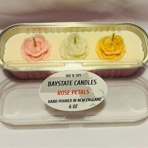 6 Ounce 3 Wick Rose Petals Soy Candle
